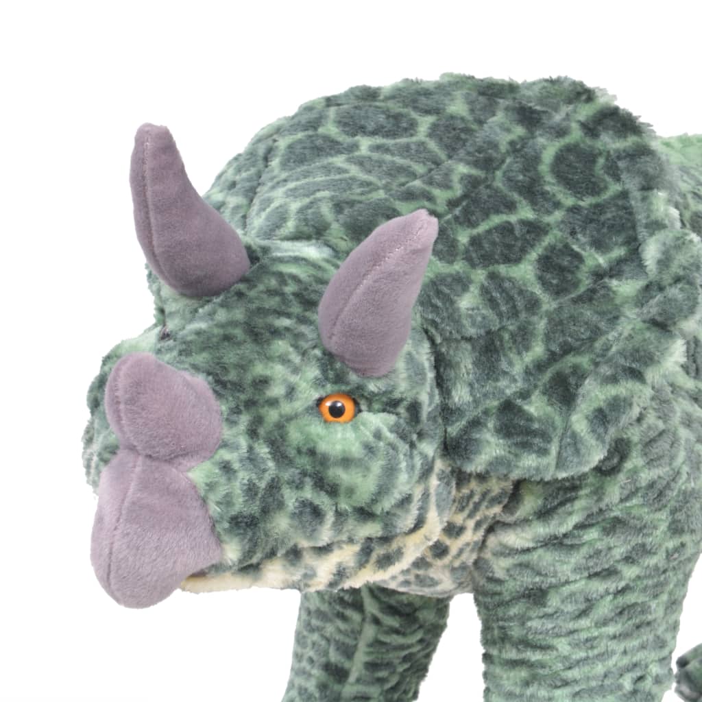 vidaXL Brinquedo de montar dinossauro triceratops peluche verde XXL