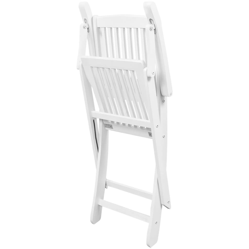 vidaXL Cadeiras de jardim dobráveis 2 pcs acácia maciça branco