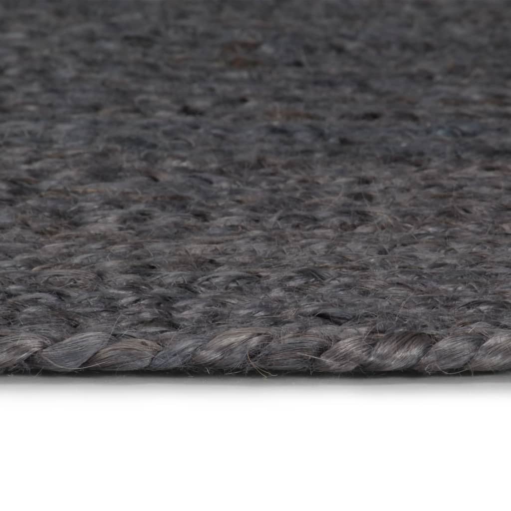 vidaXL Tapete artesanal em juta redondo 180 cm cinzento-escuro