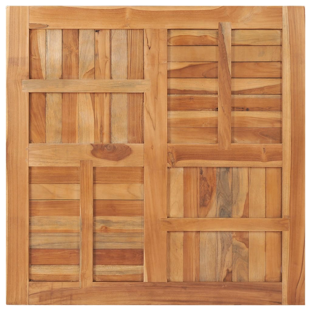 vidaXL Tampo de mesa quadrado 90x90x2,5 cm madeira de teca maciça