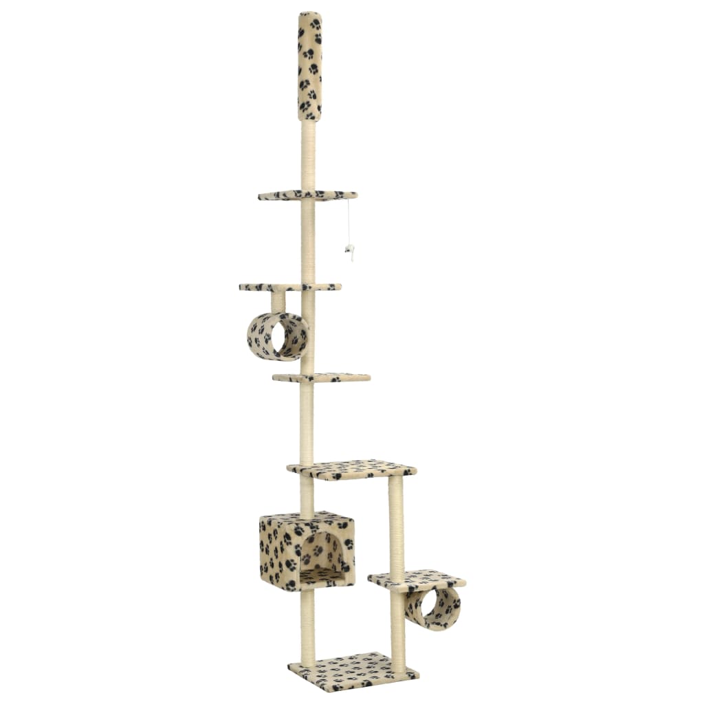 vidaXL Árvore para gatos c/postes arranhadores sisal 260 cm bege
