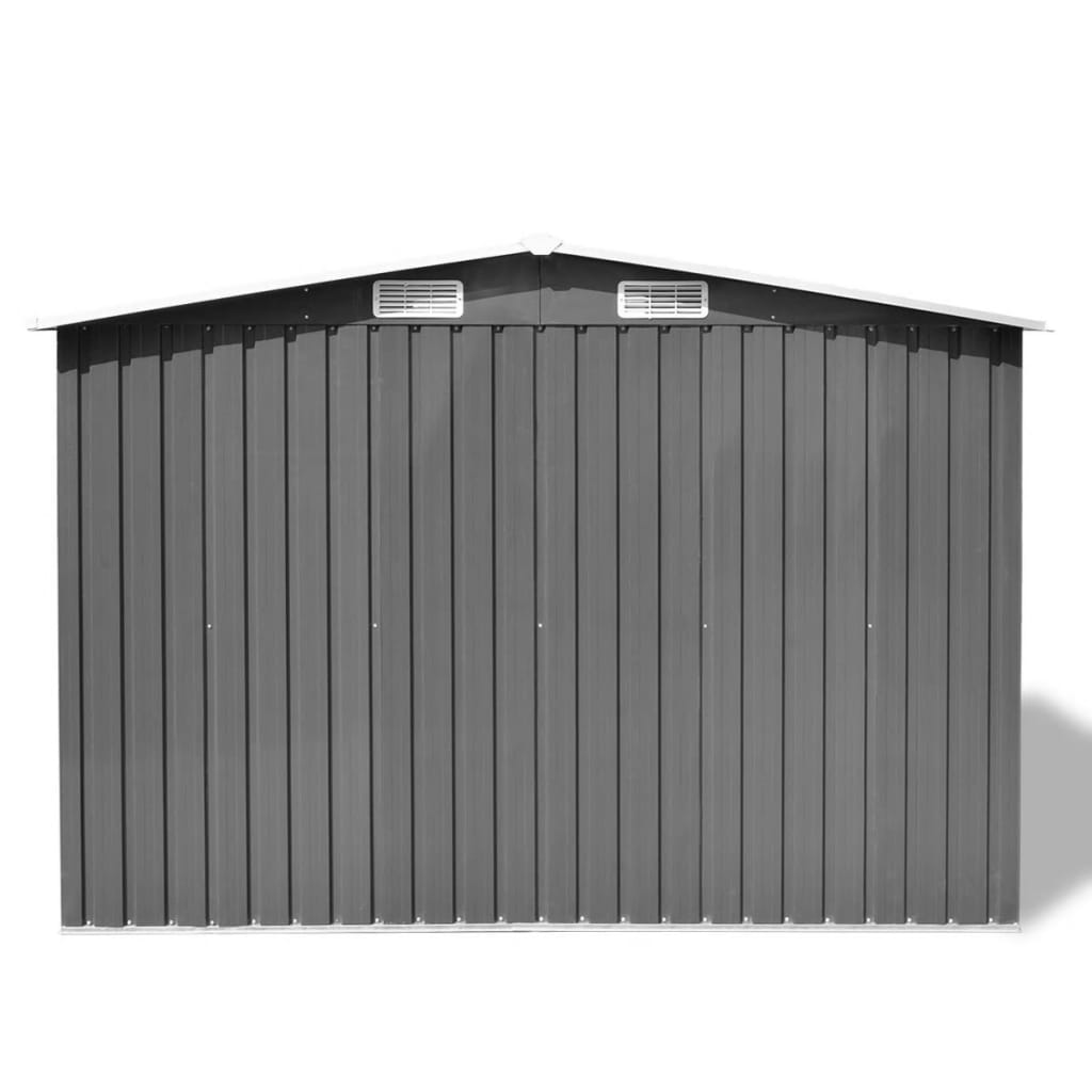 vidaXL Abrigo de jardim metal cinzento 257x205x178 cm