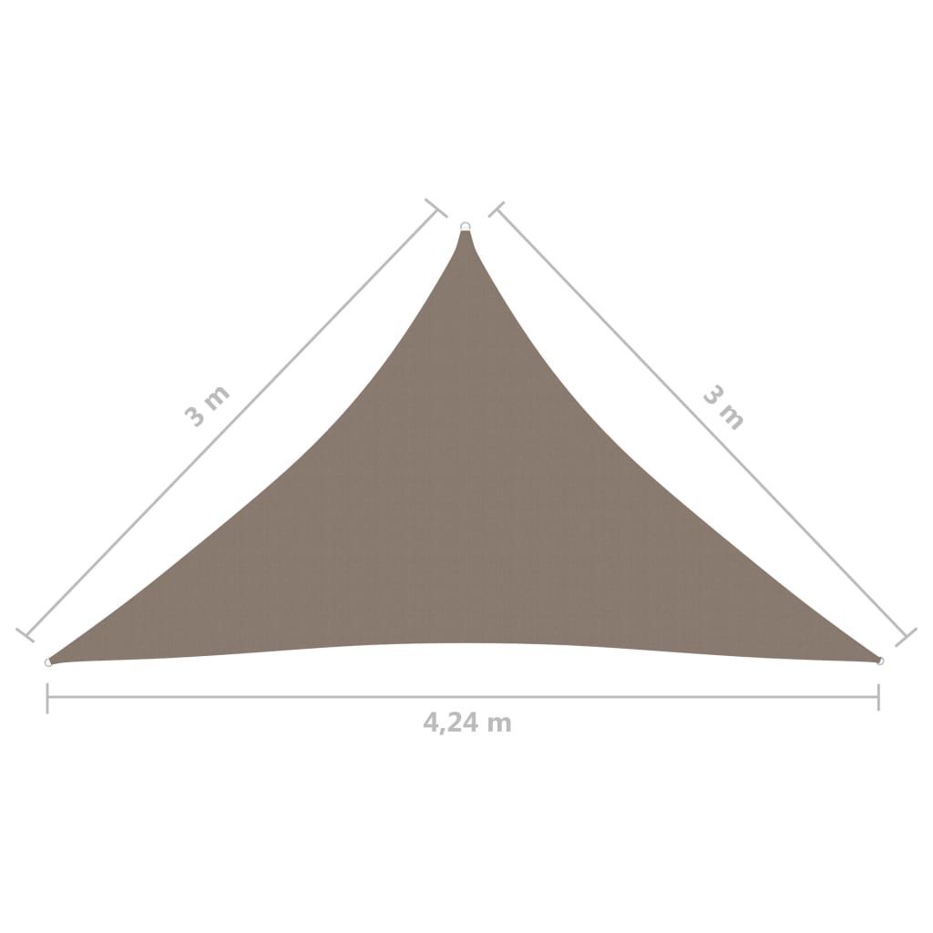 vidaXL Para-sol vela tecido oxford triangular 3x3x4,24 m cinza-acast.