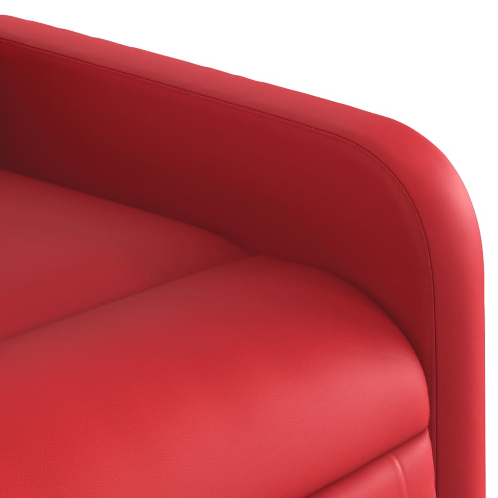 vidaXL Poltrona reclinável elevatória elétrica couro artif. vermelho
