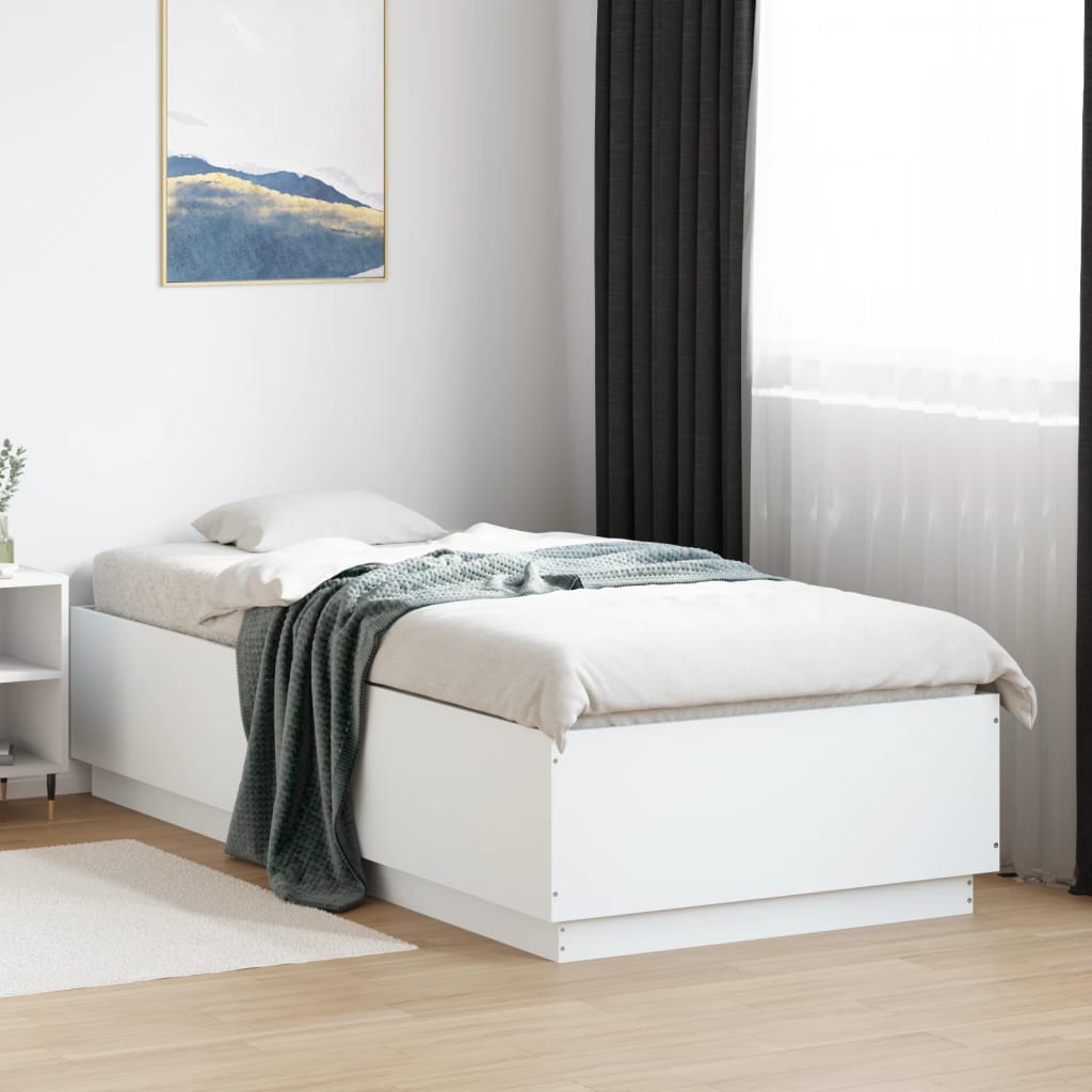 vidaXL Estrutura de cama 90x200 cm derivados de madeira branco