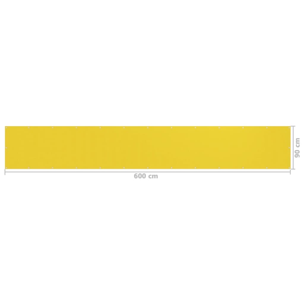 vidaXL Tela de varanda 90x600 cm PEAD amarelo