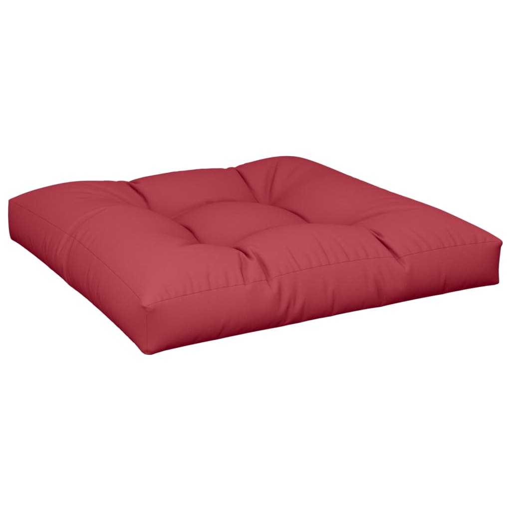 vidaXL Almofadão para sofá de paletes 80x80x12cm tecido vermelho tinto