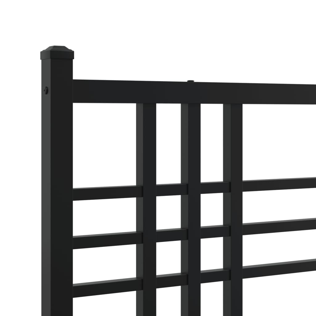 vidaXL Estrutura de cama com cabeceira 107x203 cm metal preto