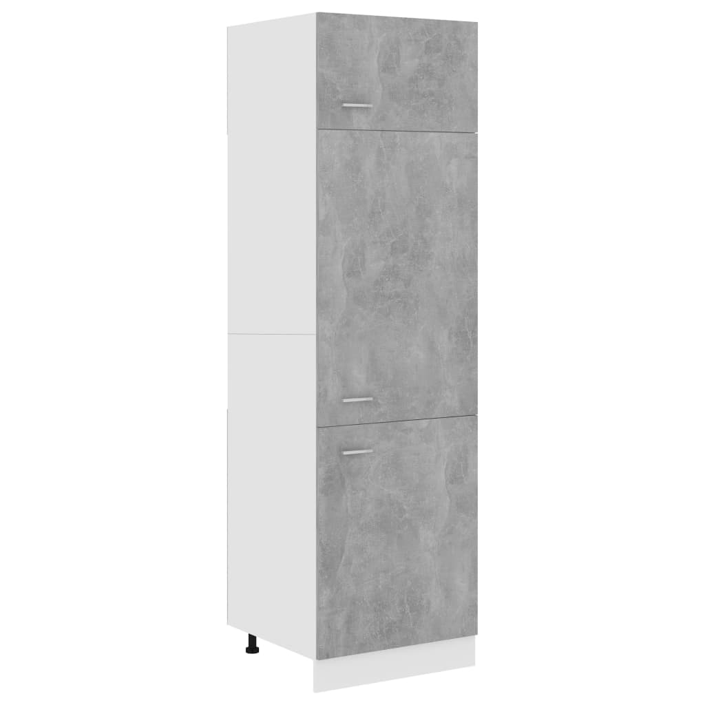 vidaXL Armário para frigorífico 60x57x207 cm contraplacado cinza