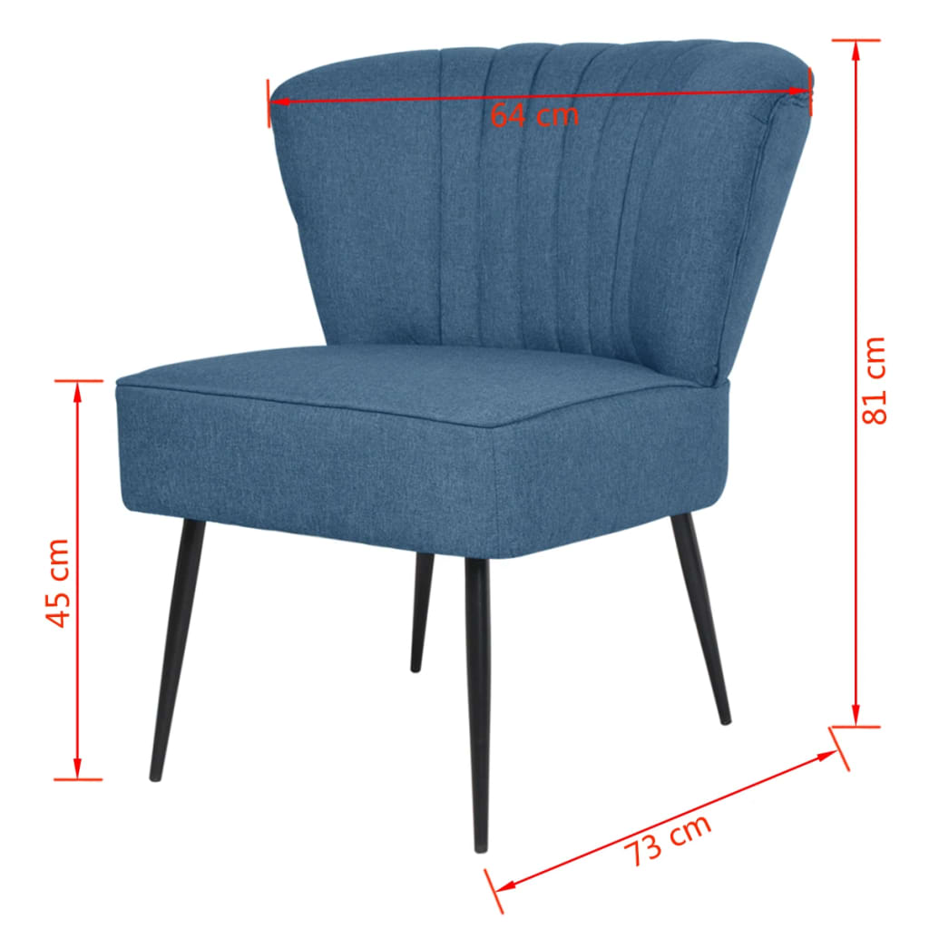vidaXL Cadeira de cocktail tecido azul