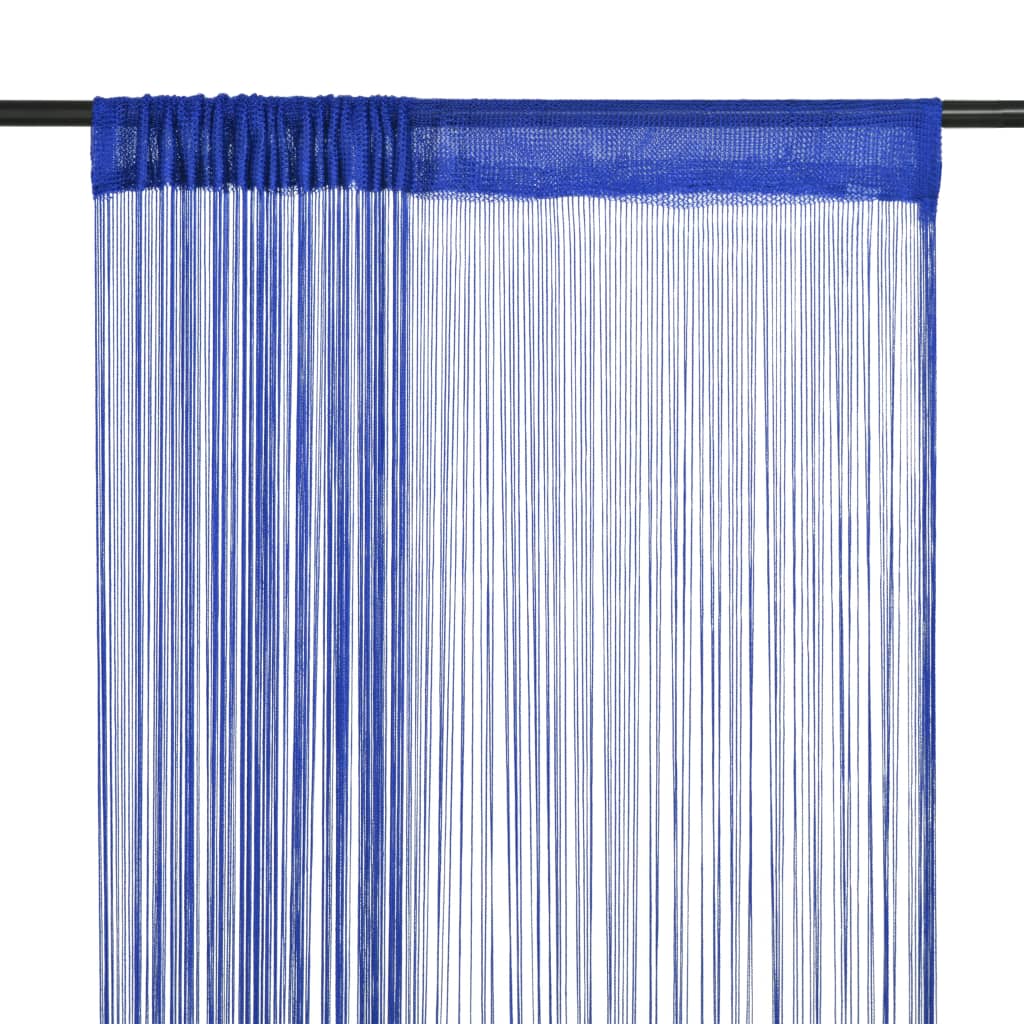 vidaXL Cortinas de fios 2 pcs 100x250 cm azul