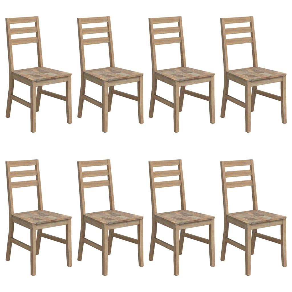 vidaXL Cadeiras de jantar 8 pcs madeira de acácia maciça