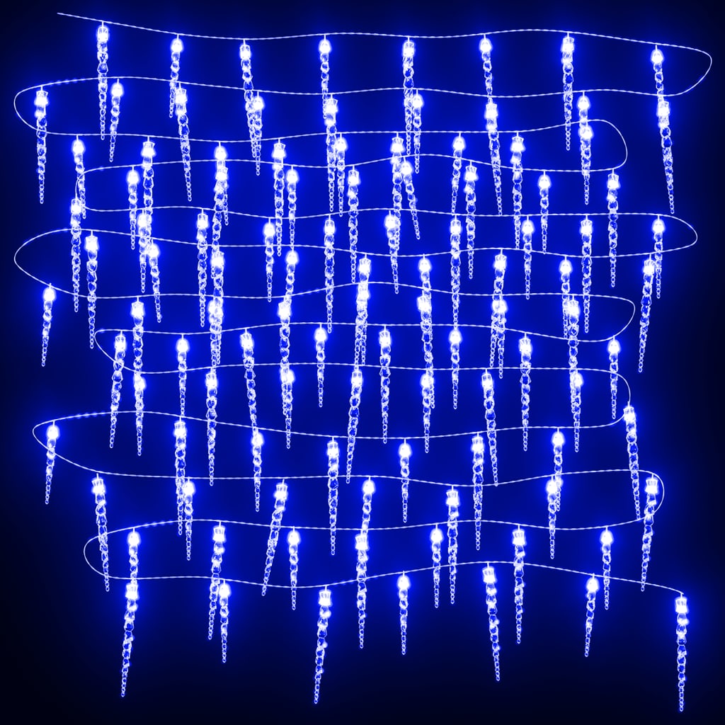vidaXL Luz Natal em forma pingente gelo 100 pcs acrílico azul