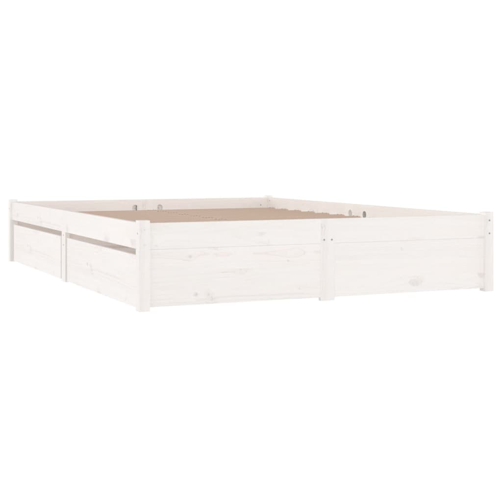 vidaXL Estrutura de cama com gavetas 160x200 cm branco