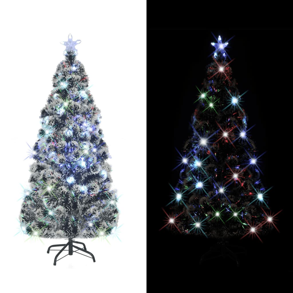 vidaXL Árvore de Natal pré-iluminada c/ suporte 150 cm fibra ótica