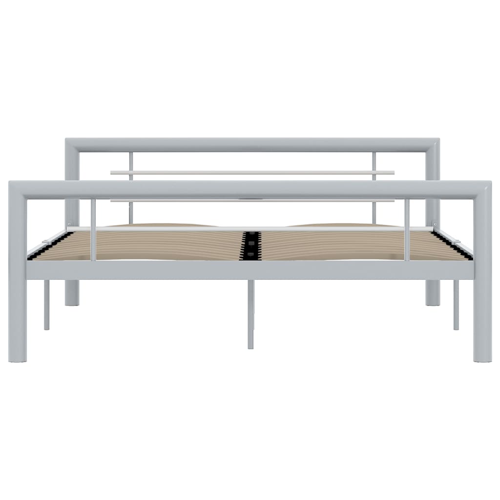 vidaXL Estrutura de cama 140x200 cm metal cinzento e branco