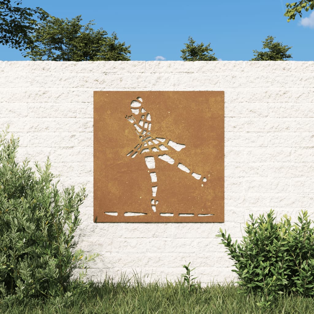 vidaXL Decoração p/ muro de jardim aço corten design dançarina balé