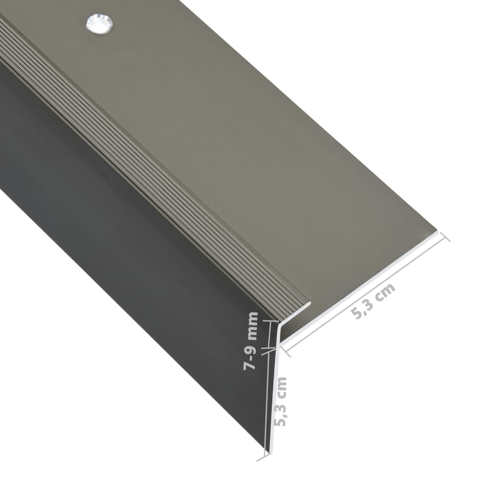 vidaXL Perfil p/ escada em forma de F 15 pcs alumínio 100 cm castanho