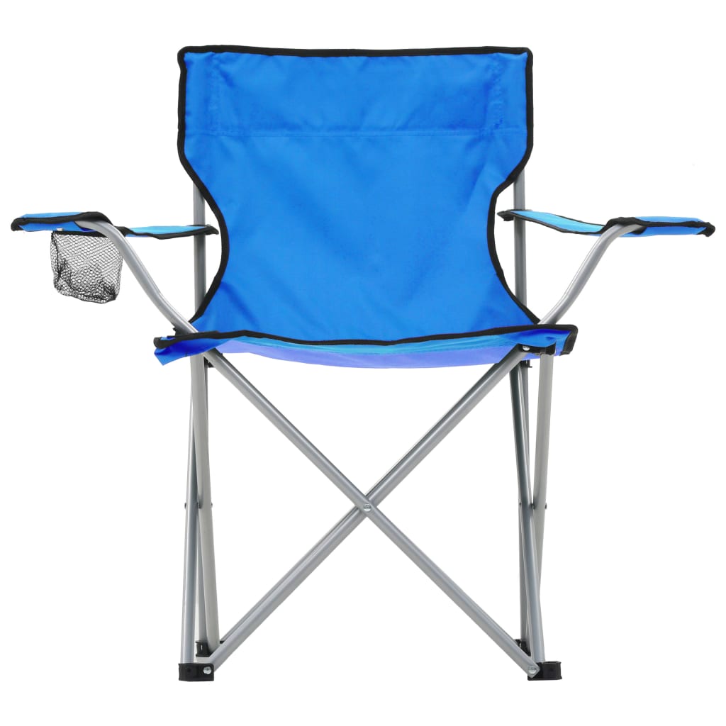vidaXL Conjunto mesa e cadeiras campismo 3 pcs azul