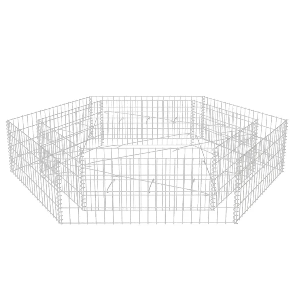 vidaXL Canteiro elevado/cesto gabião hexagonal 200x173x40 cm
