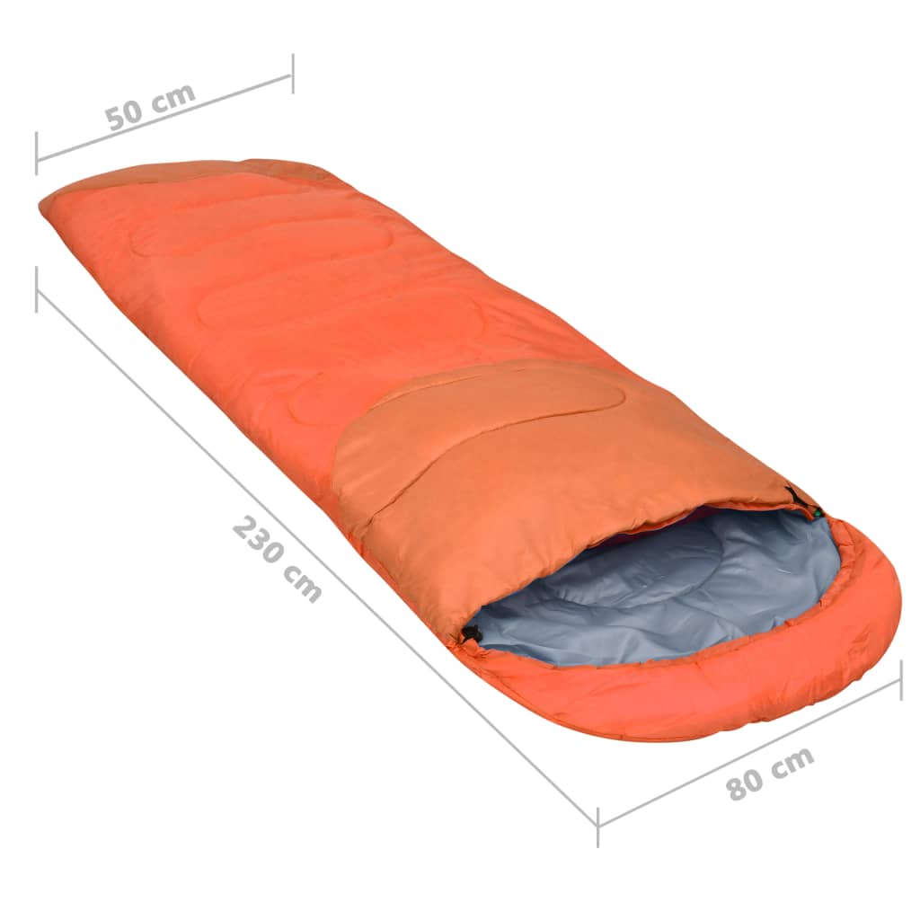 vidaXL Sacos-cama leves 2 pcs 15 ℃ 850 g laranja