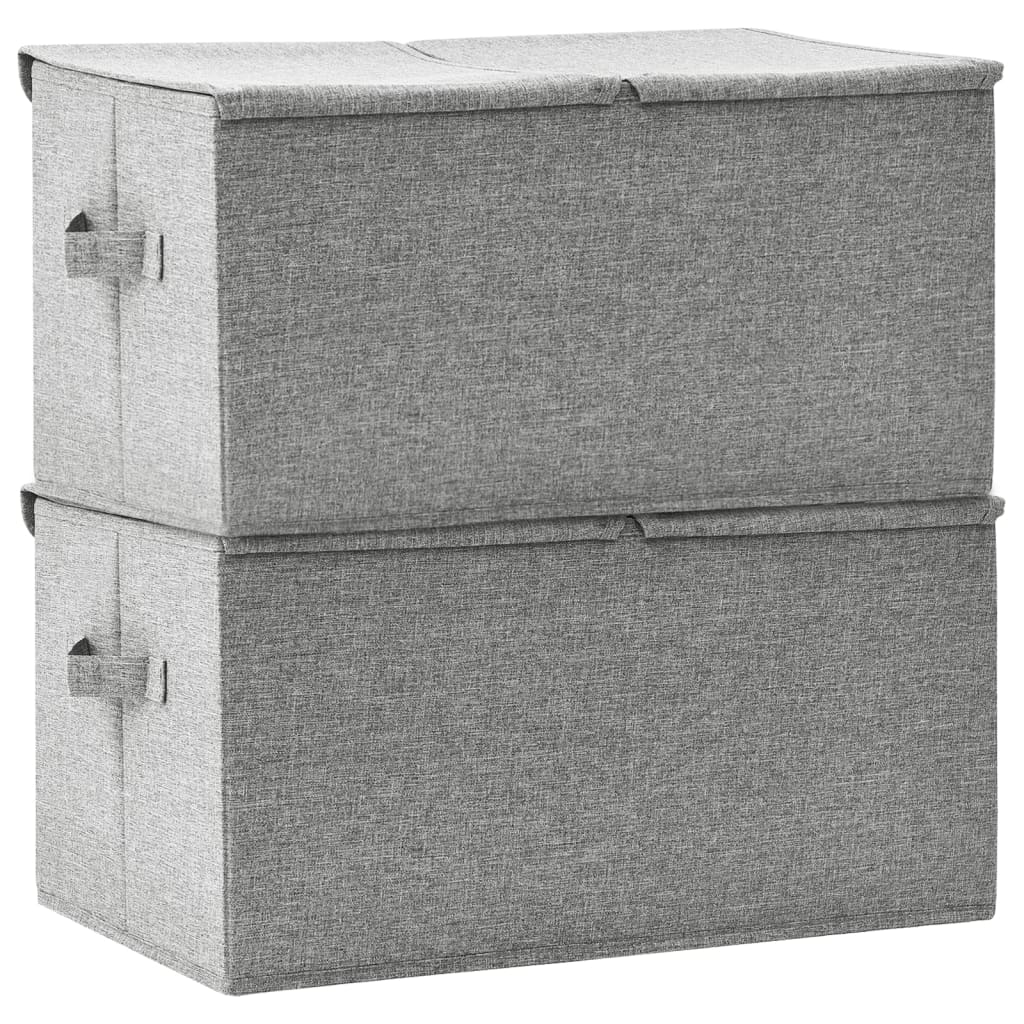 vidaXL Caixas de arrumação 2 pcs 50x30x25 cm tecido cinzento