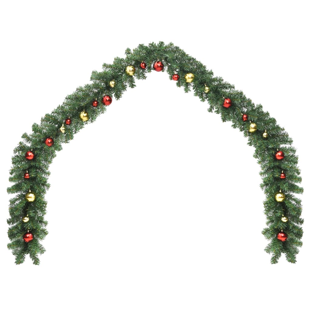 vidaXL Grinalda de Natal decorada com enfeites 20 m