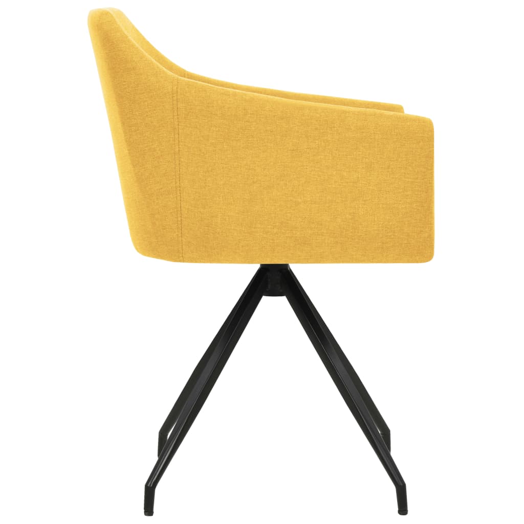 vidaXL Cadeiras de jantar giratórias 2 pcs tecido amarelo mostarda