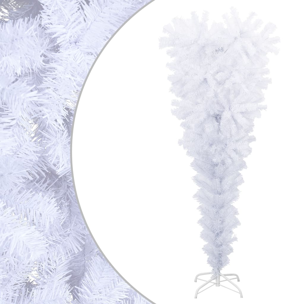 vidaXL Árvore de Natal artificial invertida com suporte 150 cm branco
