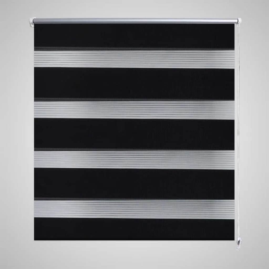 Estore de rolo 40 x 100 cm, linhas de zebra / Preto
