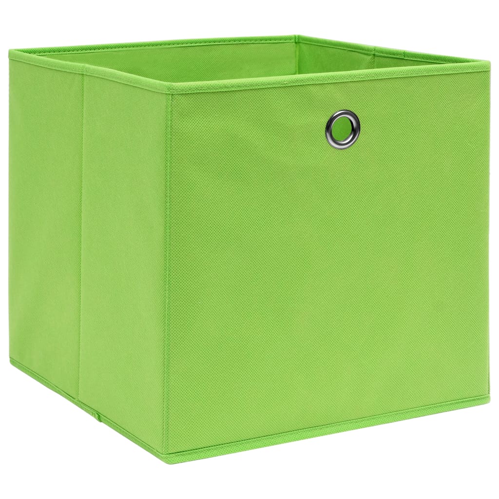 vidaXL Caixas de arrumação 4 pcs 32x32x32 cm tecido verde