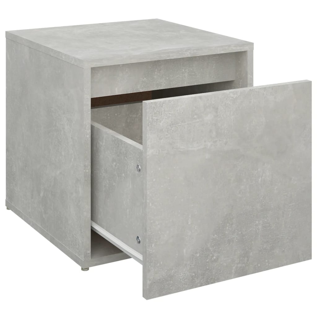 vidaXL Caixa c/ gaveta 40,5x40x40 cm madeira processada cinza cimento