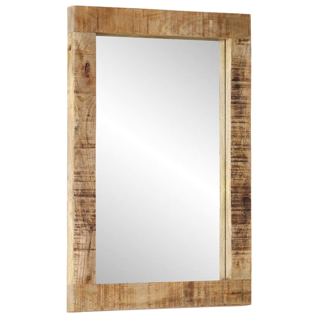 vidaXL Espelho 70x50 cm madeira de mangueira maciça e vidro