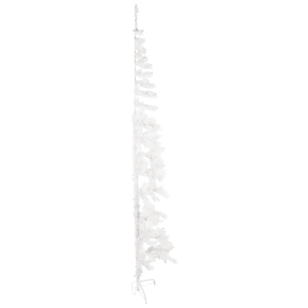 vidaXL Meia árvore de Natal fina com suporte 210 cm branco