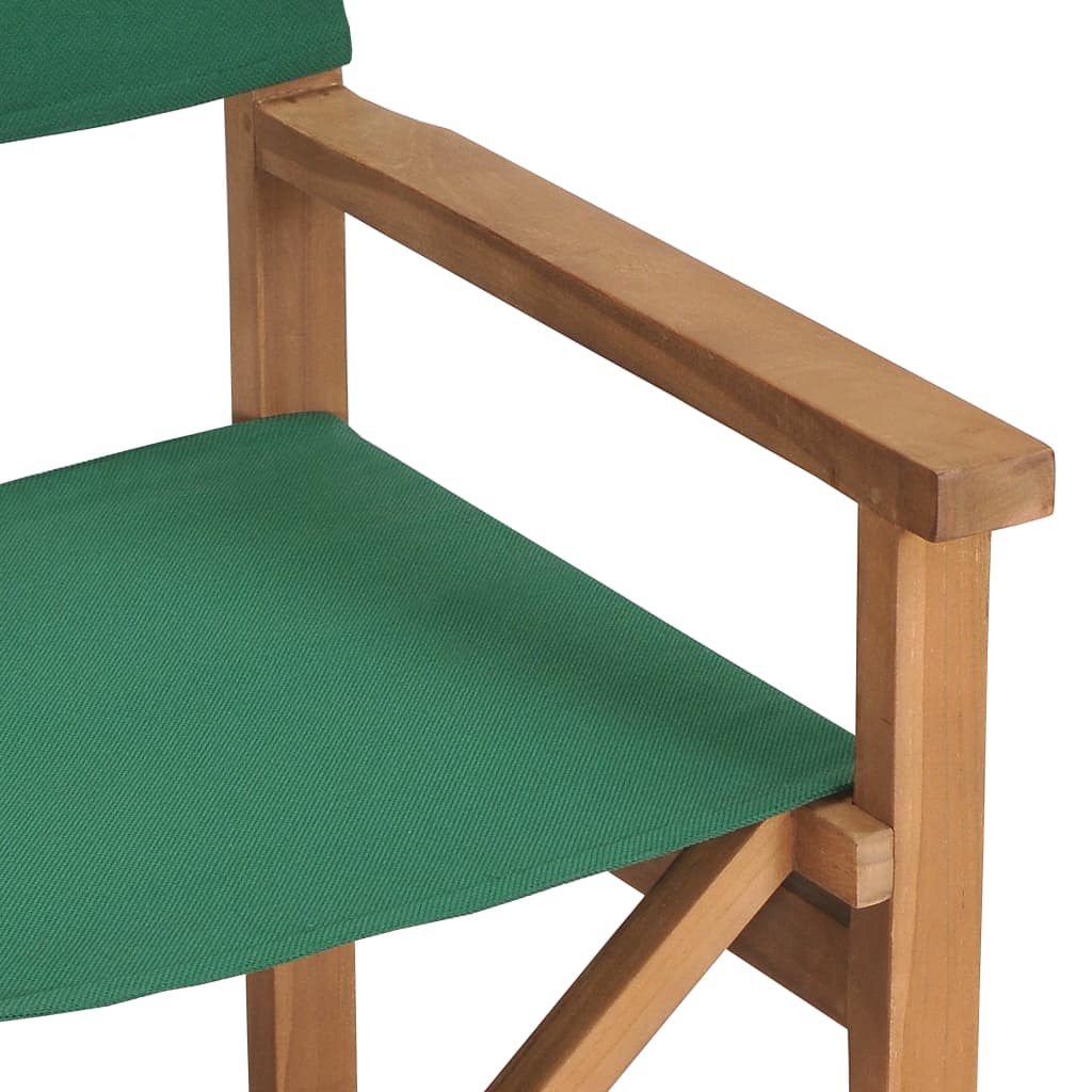 vidaXL Cadeiras de realizador 2 pcs madeira de teca maciça verde