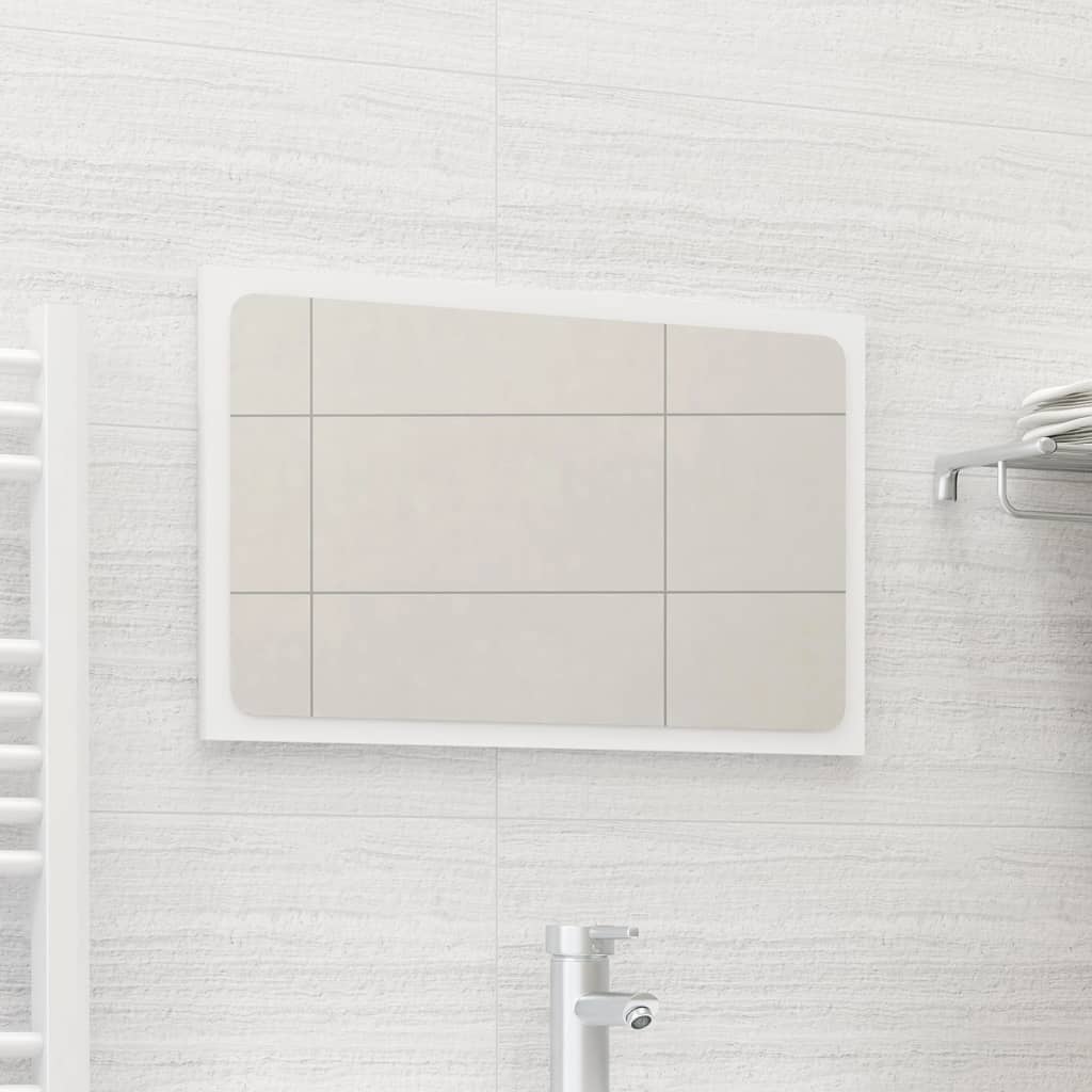 vidaXL Espelho de casa de banho 60x1,5x37 cm contraplacado branco