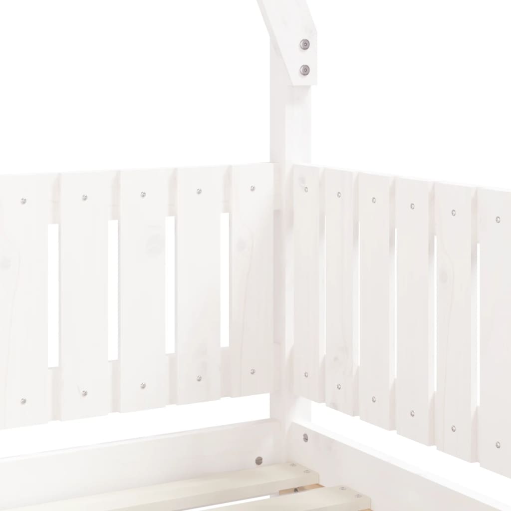 vidaXL Estrutura de cama infantil 70x140 cm pinho maciço branco