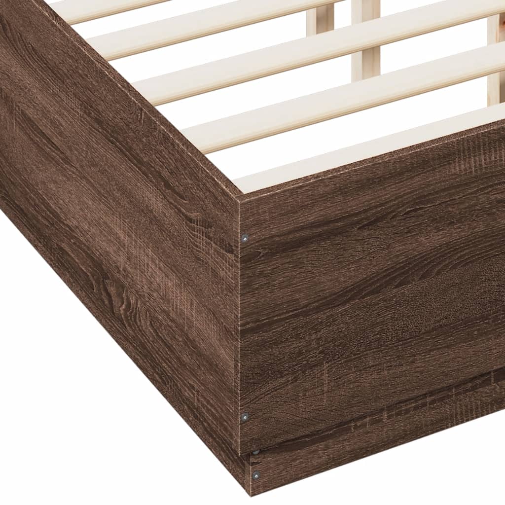 vidaXL Estrutura de cama 120x190cm derivados madeira carvalho castanho