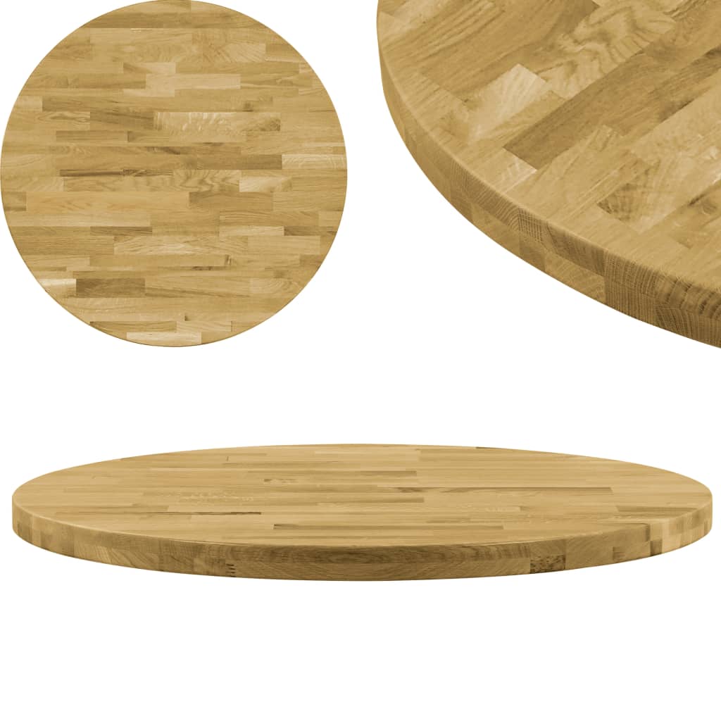 vidaXL Tampo de mesa madeira de carvalho maciça redondo 44 mm 400 mm