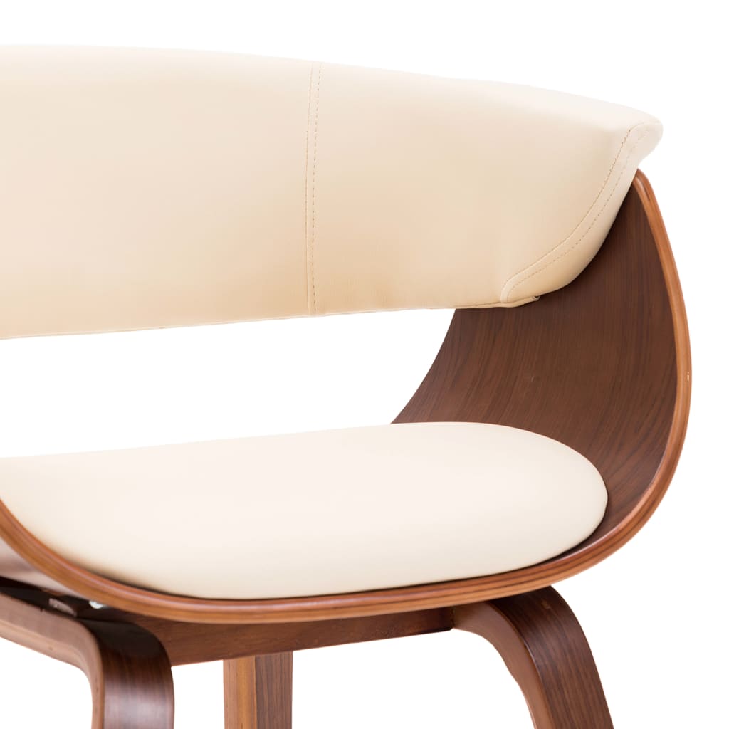 vidaXL Cadeiras jantar 4 pcs madeira curvada e couro artificial creme