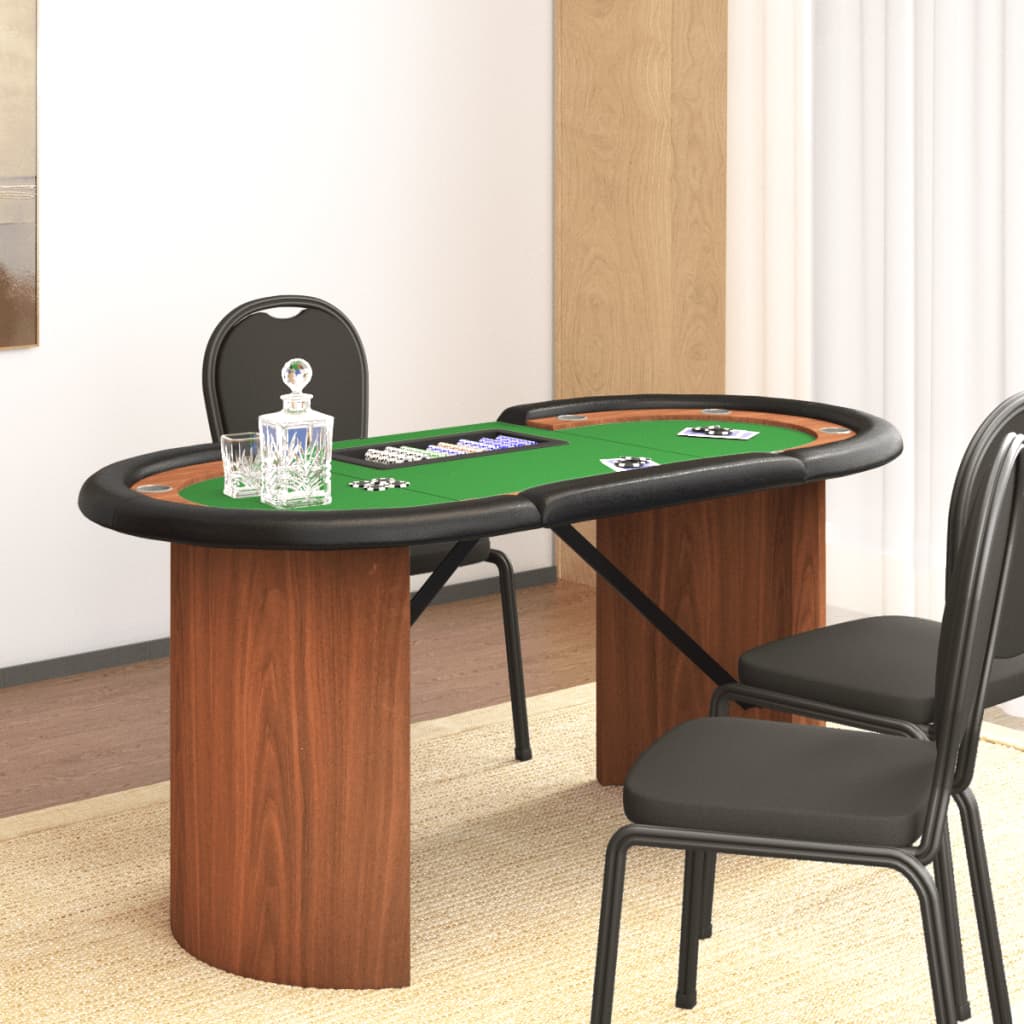 vidaXL Mesa poker 10 jogadores c/ tabuleiro fichas 160x80x75 cm verde
