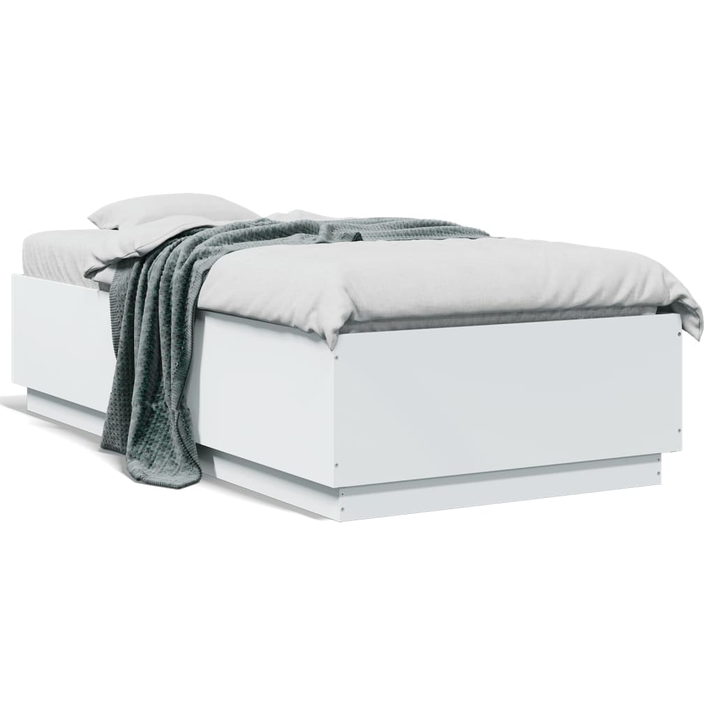 vidaXL Estrutura de cama 75x190 cm derivados de madeira branco