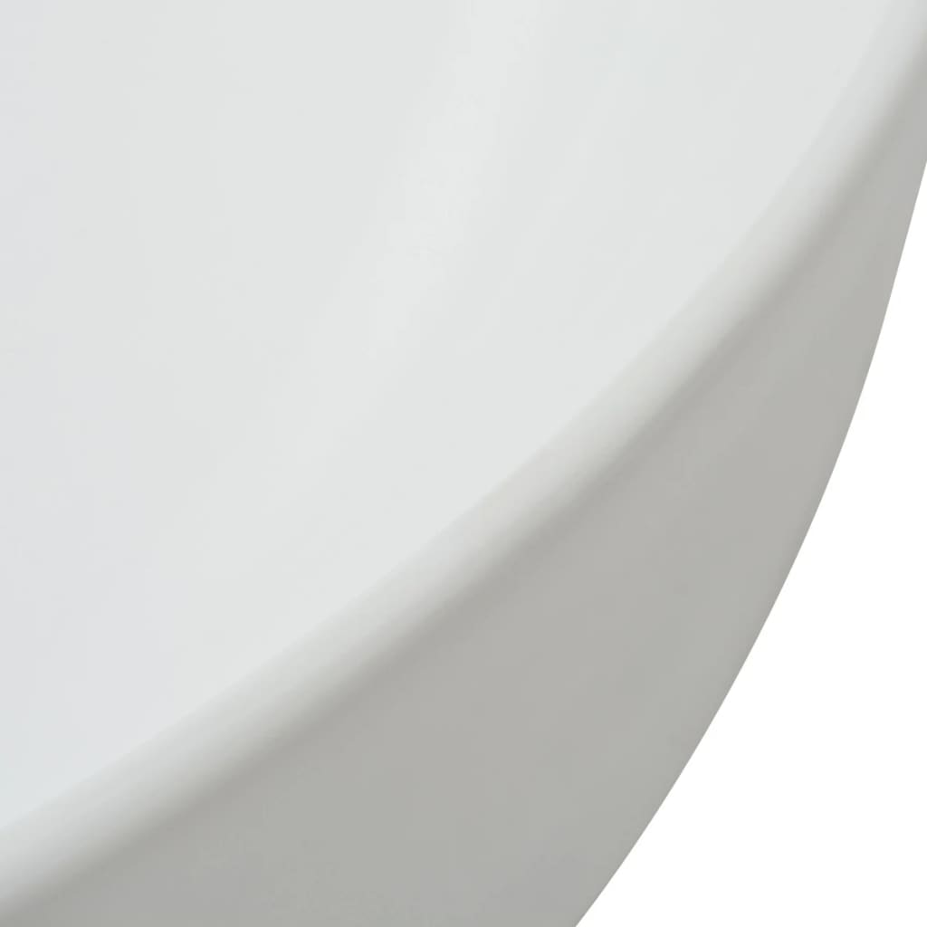 vidaXL Lavatório redondo em cerâmica branco 41,5x13,5 cm