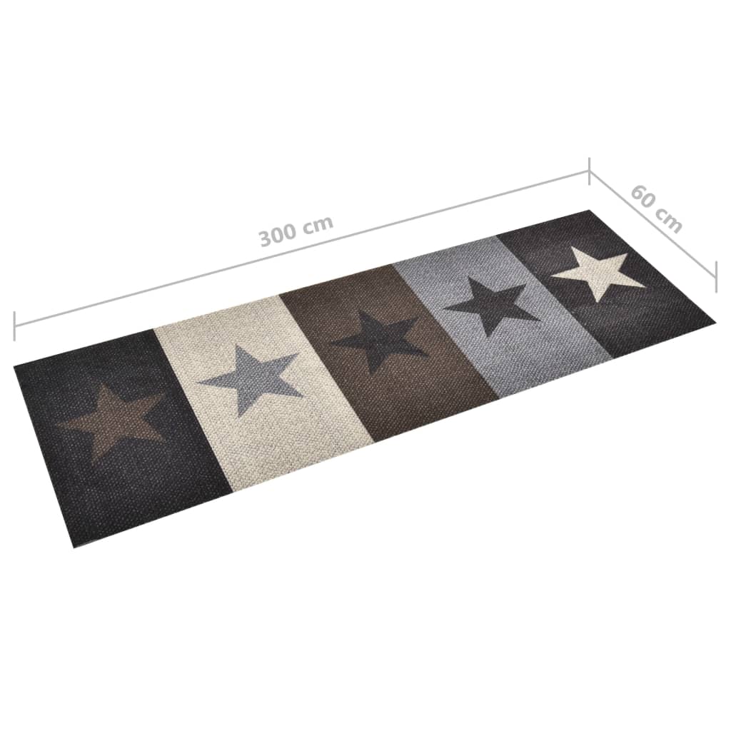 vidaXL Tapete de cozinha lavável com design estrelas 60x300 cm