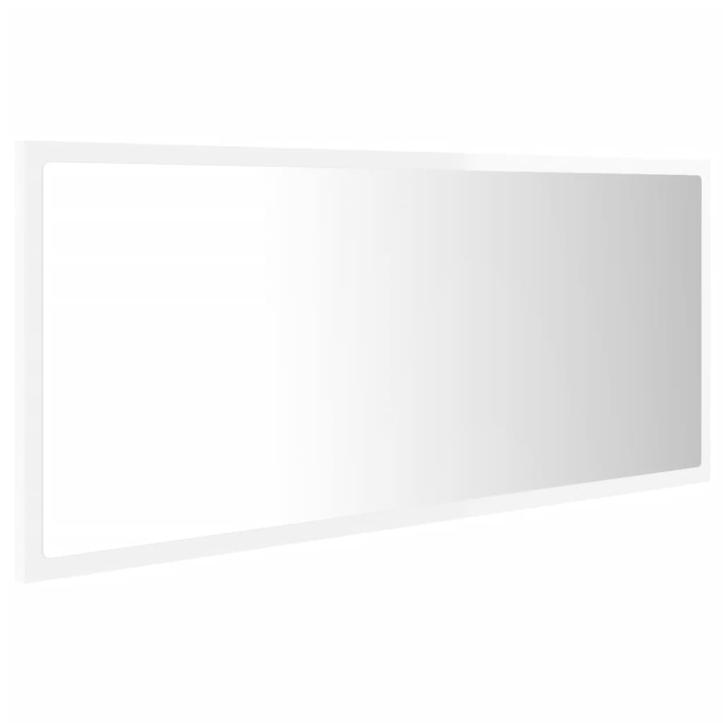 vidaXL Espelho casa banho c/LED 100x8,5x37cm acrílico branco brilhante
