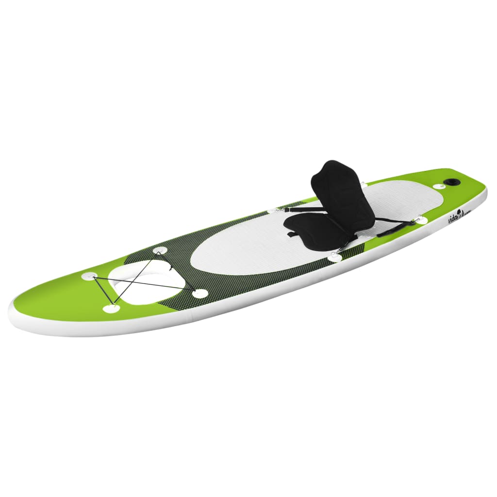 vidaXL Conjunto prancha de paddle SUP insuflável 330x76x10 cm verde