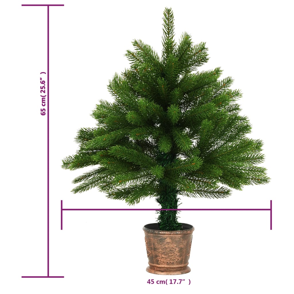 vidaXL Árvore Natal artificial pré-iluminada 65 cm verde