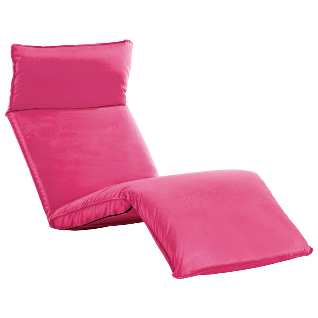 vidaXL Espreguiçadeira dobrável tecido oxford rosa