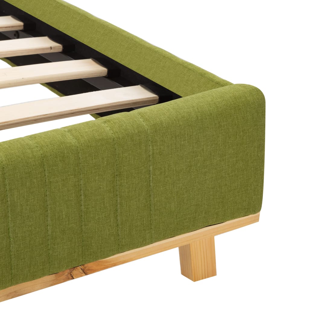 vidaXL Estrutura de cama com LED em tecido 160x200 cm verde