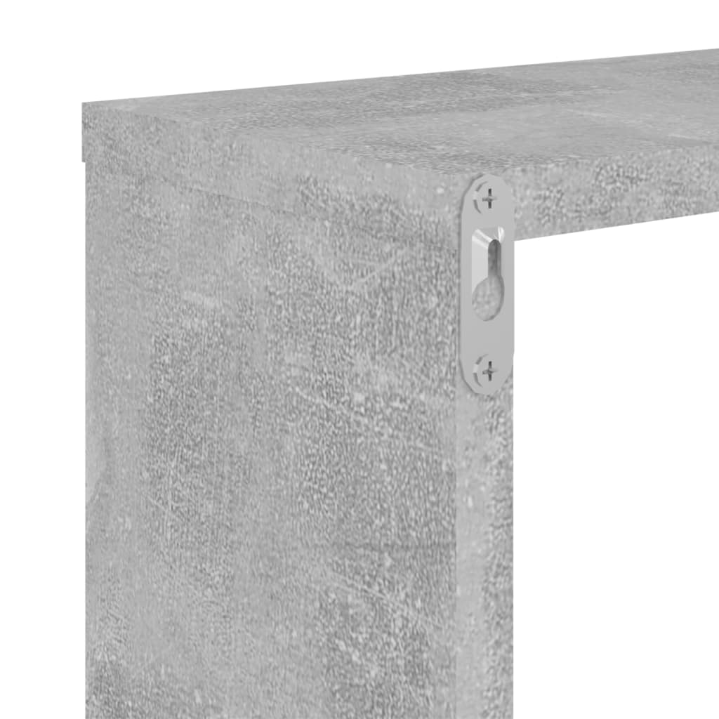 vidaXL Prateleiras parede forma de cubo 6pcs 26x15x26 cm cinza cimento